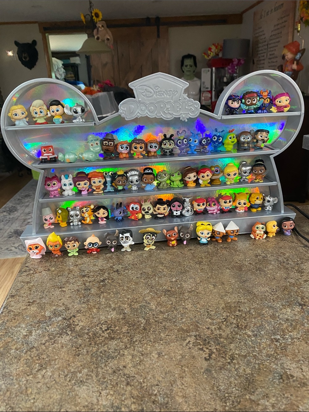 Disney Doorables Silver Display with 72 Mini Figures